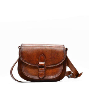 Besace en tissu du Minho I Produit de l'artisanat du Portugal Sac bandoulière en cuir marron