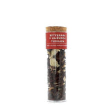 Tube of dehydrated beets and toasted almonds
