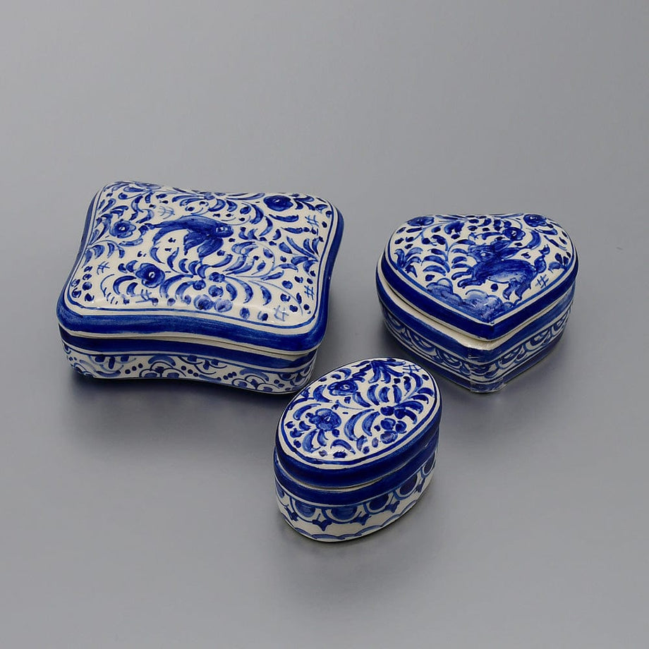 Boite céramique porcelaine colorée,boite coffret artisanale,peinte