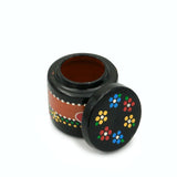 Painted and varnished clay pot