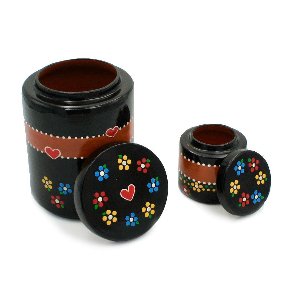 Painted and varnished clay pot