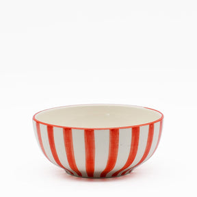 Bol à céréales en céramique portugaise I Vaisselle du Portugal en ligne Bol à céréales "Costa Nova Mar" 16cm - Rouge