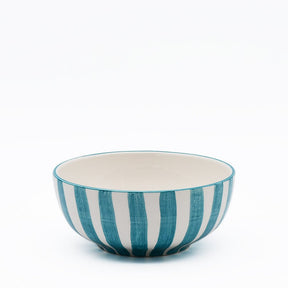 Bol à céréales en céramique portugaise I Vaisselle du Portugal en ligne Bol à céréales "Costa Nova Mar" 16cm - Turquoise