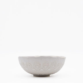 Bol en céramique blanc I Motifs dentelles portugaises Bol "Flores" blanc - 16 cm