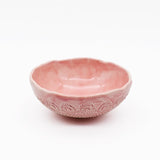 Bol en céramique rose I Motifs dentelles portugaises Bol "Flores" rose - 16 cm