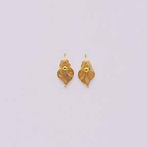 Boucles d'oreille Coeur de Viana en Argent doré 2,5 cm I Vente en ligne Coração de Viana I Boucles d'oreille en argent doré - 2,5cm