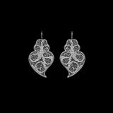 Coração de Viana I Boucles d'oreille en argent oxydé - 3.5cm