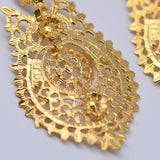 Boucles d'oreille de la Reine en argent doré I Bijoux portugais Brincos À Rainha I Boucles d'oreille en argent doré - 4.5cm