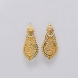 Boucles d'oreille de la Reine en argent doré I Bijoux portugais Brincos À Rainha I Boucles d'oreille en argent doré - 4.5cm