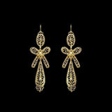 Brincos À Rei I Gold-plated Silver Filigree Earrings - 2.6''