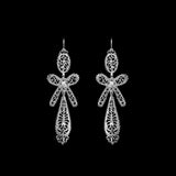 Brincos À Rei I Silver Filigree Earrings - 2.6''