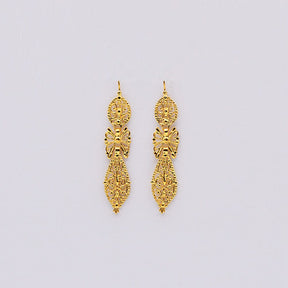 Boucles d'oreille du Roi en filigrane d'argent doré I Vente bijoux argent Brincos À Rei I Boucles d'oreille en argent doré - 6cm