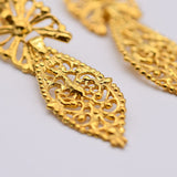 Boucles d'oreille du Roi en filigrane d'argent doré I Vente bijoux argent Brincos À Rei I Boucles d'oreille en argent doré - 6cm