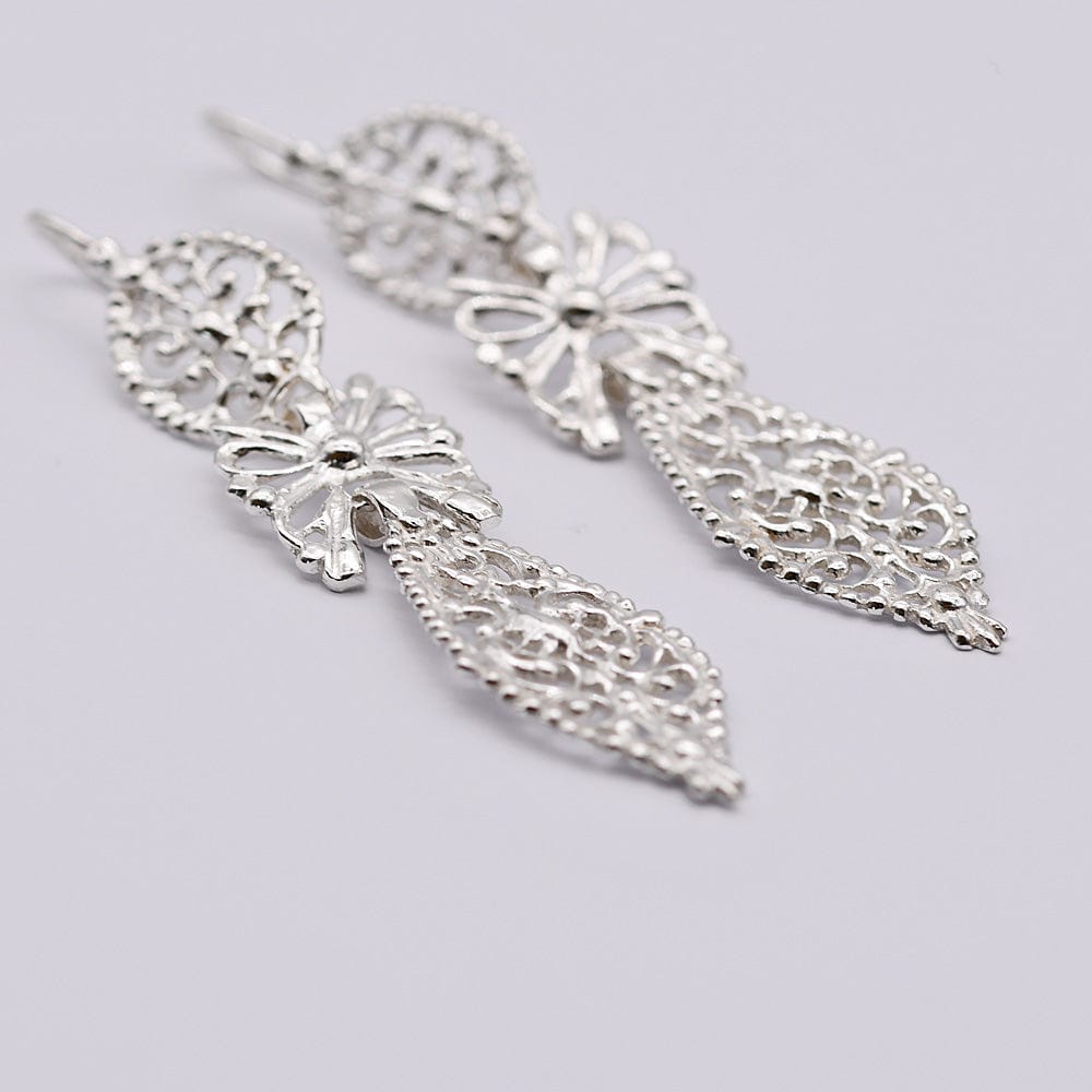 Boucles d'oreille du Roi en filigrane d'argent I Vente bijoux argent Brincos À Rei I Boucles d'oreille en argent - 6cm