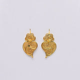 Boucles d'oreille en filigrane d'argent doré Coeur de Viana Coração de Viana I Boucles d'oreille en argent doré - 3cm