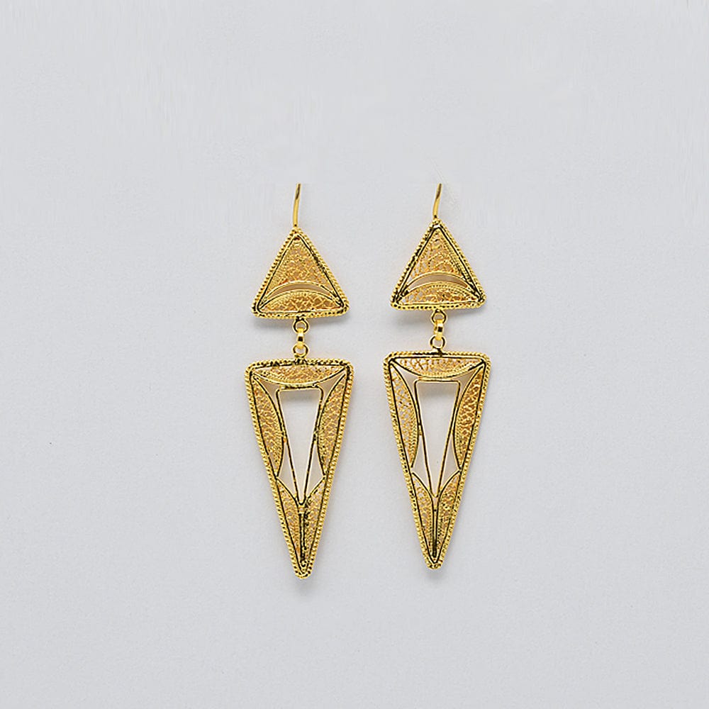 Boucles d'oreille en filigrane d'argent doré I Vente de bijoux argent Boucles d'oreille en argent doré