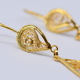Boucles d'oreille en filigrane d'argent doré I Vente de bijoux argent Boucles d'oreille en argent doré
