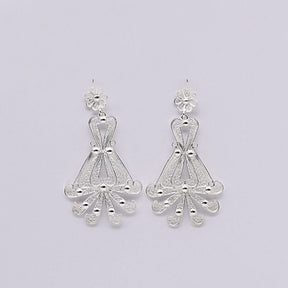 Boucles d'oreille en filigrane d'argent doré I Vente de bijoux argent Boucles d'oreille en filigrane d'argent - 6.5cm