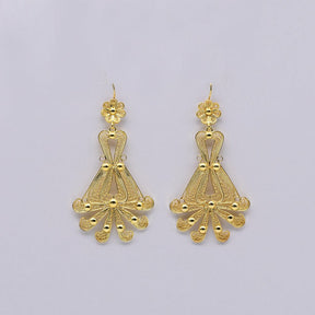 Boucles d'oreille en filigrane d'argent doré I Vente de bijoux argent Boucles d'oreille en filigrane d'argent doré - 6.5cm