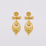 Boucles d'oreille en filigrane d'argent doré I Vente de bijoux argent Brincos À Princesa I Boucles d'oreille en argent doré - 8,5cm