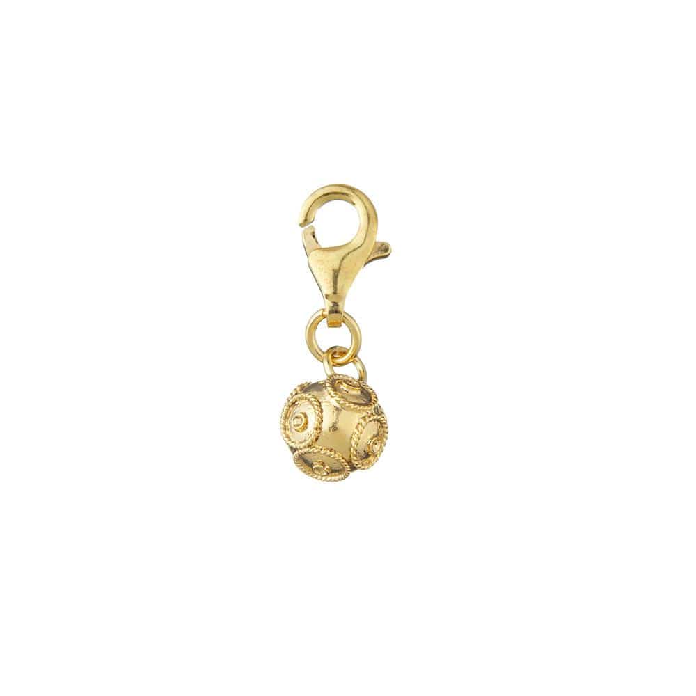 Boucles d'oreille en filigrane d'argent doré I Vente de bijoux argent Charm Conta de viana Doré Alma & Coraçao