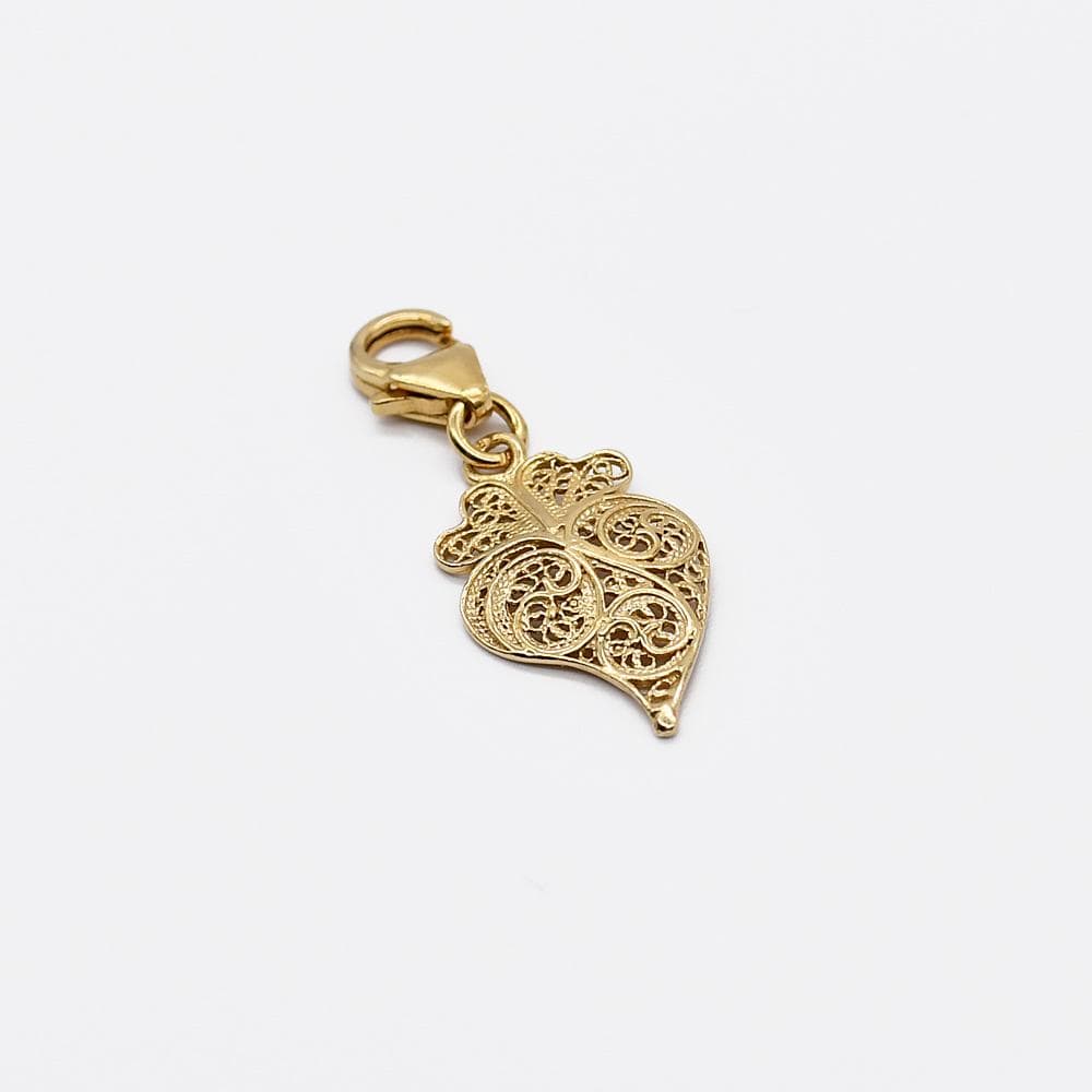Boucles d'oreille en filigrane d'argent doré I Vente de bijoux argent Charm Coracao de viana Doré Alma & Coraçao
