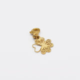Boucles d'oreille en filigrane d'argent doré I Vente de bijoux argent Charm Trévo Doré Alma & Coraçao