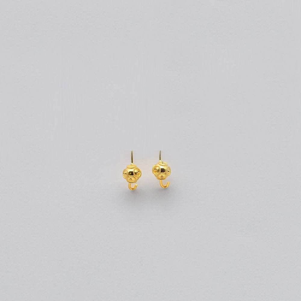 Boucles d'oreille en filigrane d'argent doré I Vente de bijoux argent #Conta de Viana I Boucles d'oreille en argent doré