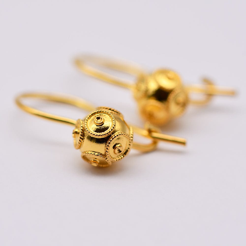 Boucles d'oreille en filigrane d'argent doré I Vente de bijoux argent #Conta de Viana I Boucles d'oreille en argent doré