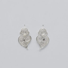 Boucles d'oreille en filigrane d'argent doré I Vente de bijoux argent #Coração de Viana I Boucles d'oreille en argent - 3cm