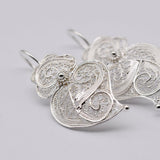 Boucles d'oreille en filigrane d'argent doré I Vente de bijoux argent #Coração de Viana I Boucles d'oreille en argent - 3cm