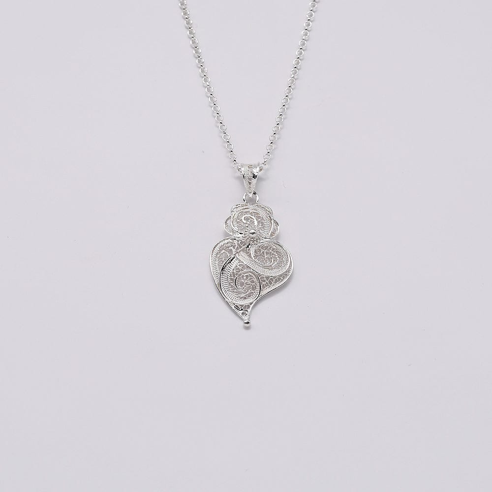 Boucles d'oreille en filigrane d'argent doré I Vente de bijoux argent #Coração de Viana I Pendentif en argent - 3.5cm