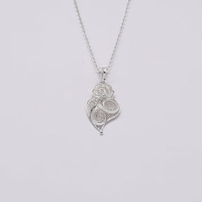 Boucles d'oreille en filigrane d'argent doré I Vente de bijoux argent #Coração de Viana I Pendentif en argent - 3.5cm