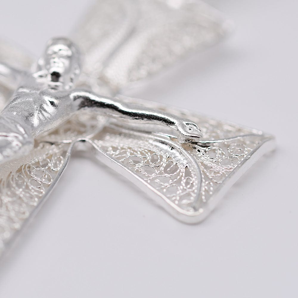 Boucles d'oreille en filigrane d'argent doré I Vente de bijoux argent #Cruz I Pendentif en filigrane d'argent - 5,5cm