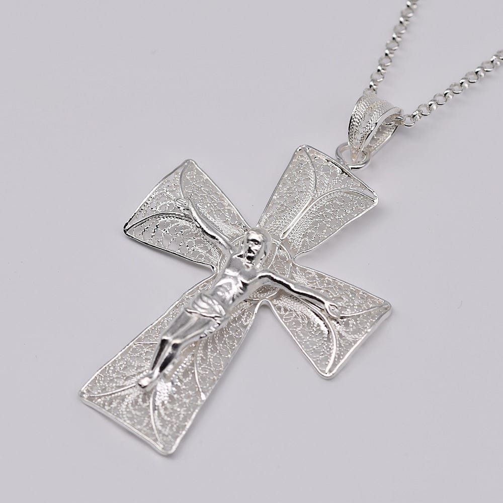 Boucles d'oreille en filigrane d'argent doré I Vente de bijoux argent #Cruz I Pendentif en filigrane d'argent - 5,5cm