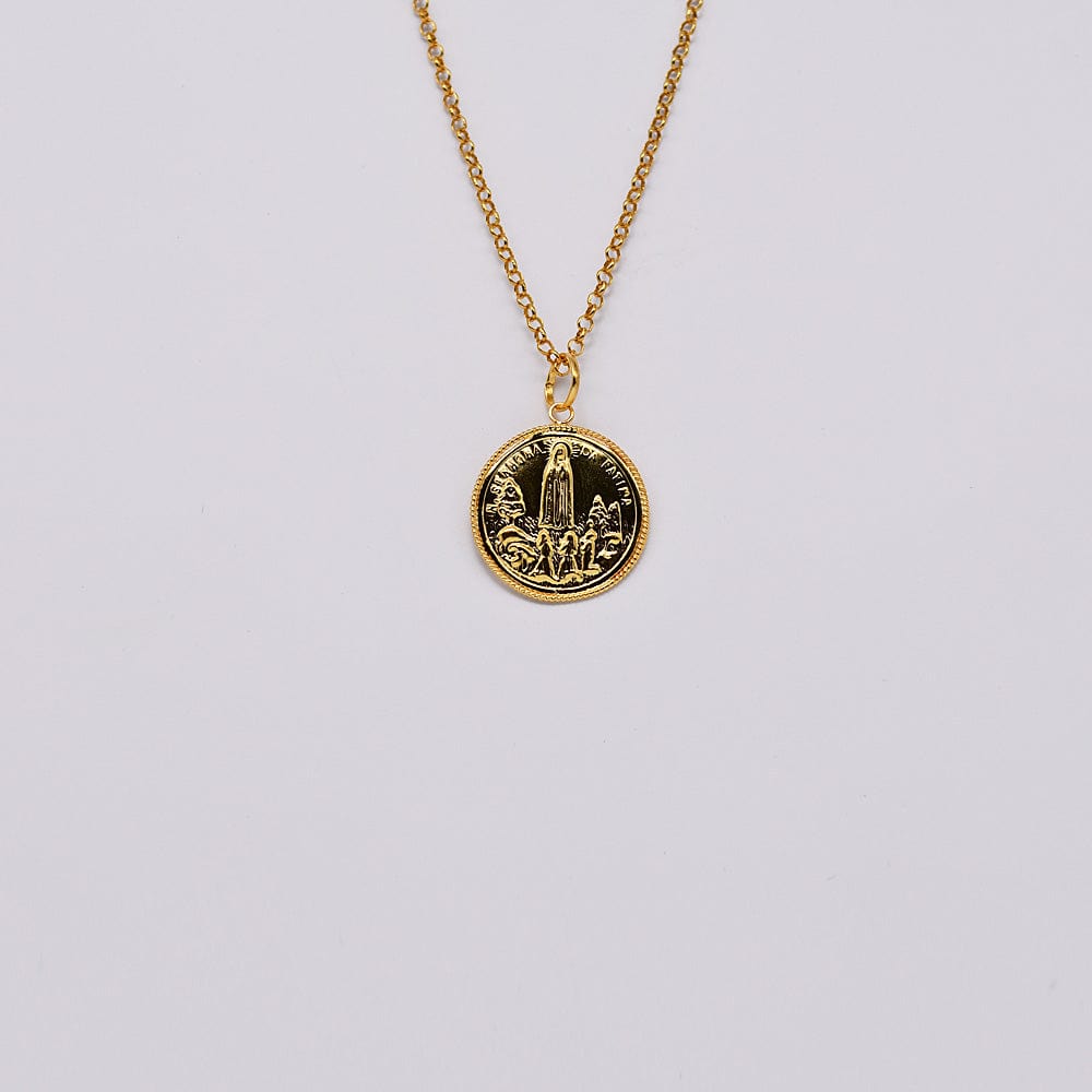 Boucles d'oreille en filigrane d'argent doré I Vente de bijoux argent #Nossa Senhora de Fátima I Pendentif en argent doré - 2cm