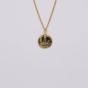 Boucles d'oreille en filigrane d'argent doré I Vente de bijoux argent #Nossa Senhora de Fátima I Pendentif en argent doré - 2cm
