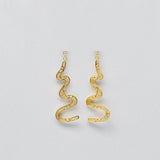 Boucles d'oreille en filigrane d'argent doré I Vente de bijoux argent Serpente I Boucles d'oreille en argent doré - 6cm