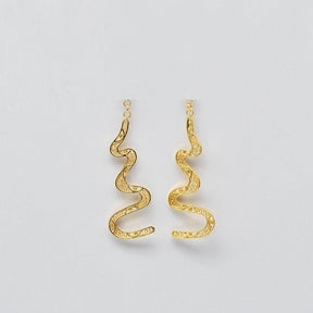Boucles d'oreille en filigrane d'argent doré I Vente de bijoux argent Serpente I Boucles d'oreille en argent doré - 6cm
