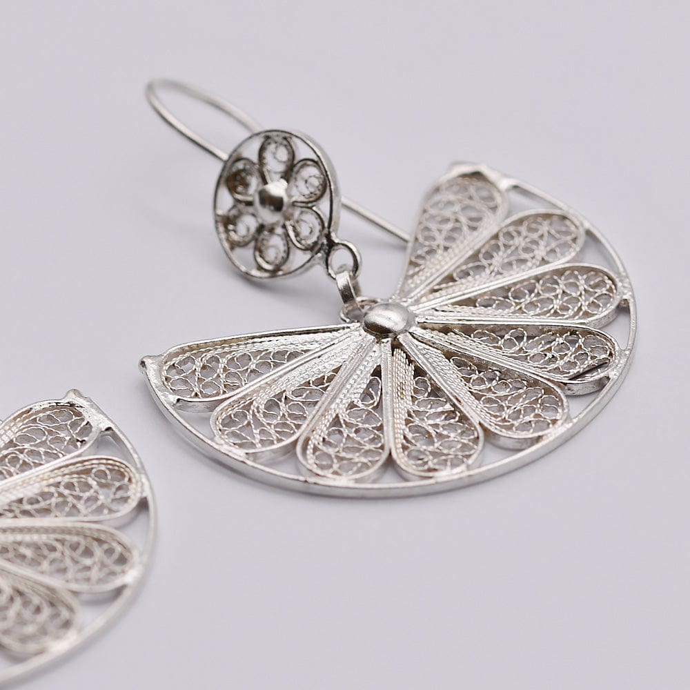 Boucles d'oreille en filigrane d'argent I Vente bijoux argent Alcance I Boucles d'oreille en argent