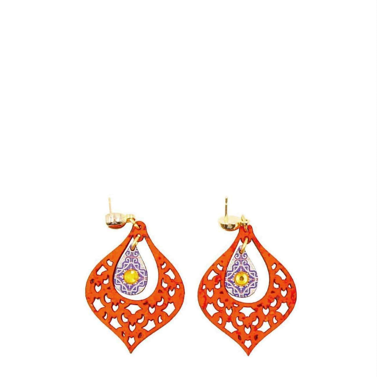 Azulejos I Orange cork earrings