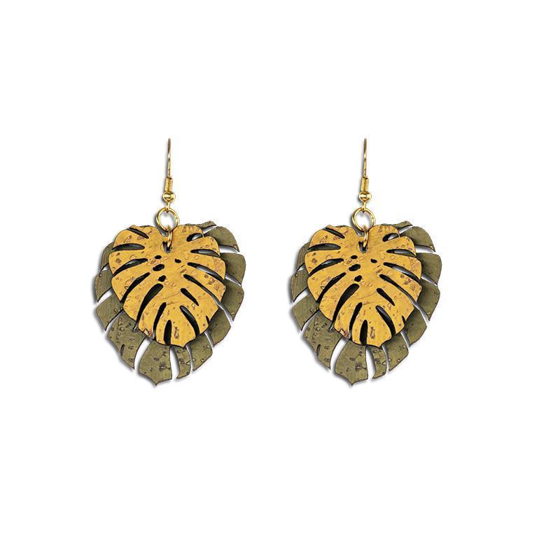 "Tropic" cork earrings
