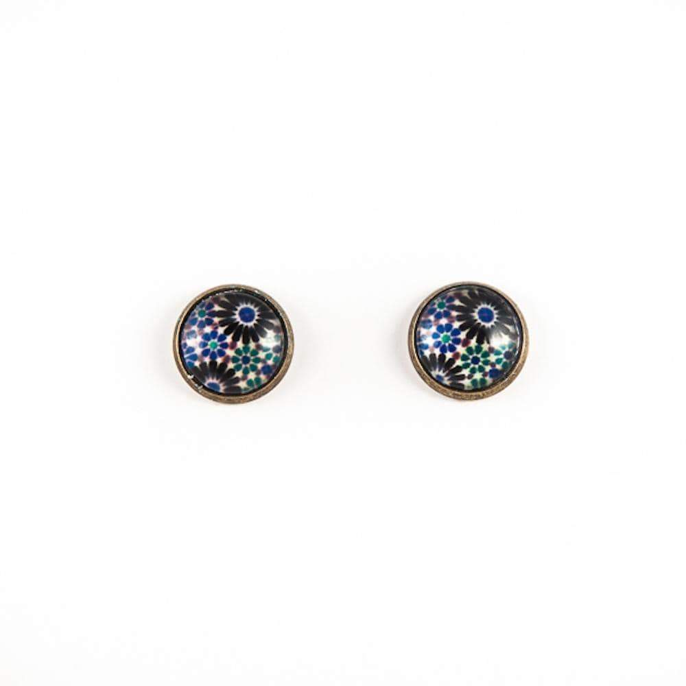 Azulejo I Metal and glass Earrings