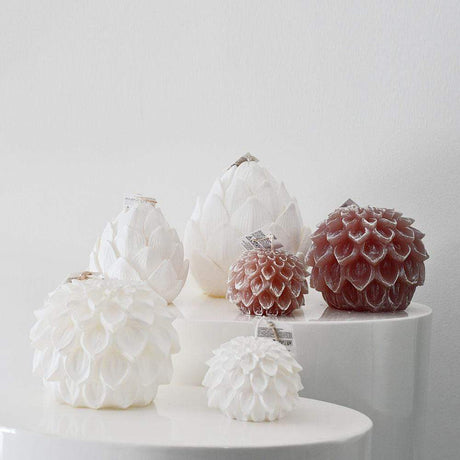 Bougie décorative en forme de Dahlia blanche 9cm Bougie décorative "Dálias" Blanche - 9cm