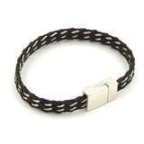bracelet in leather and silver thread