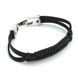 Black braided leather strap