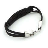 Black braided leather strap