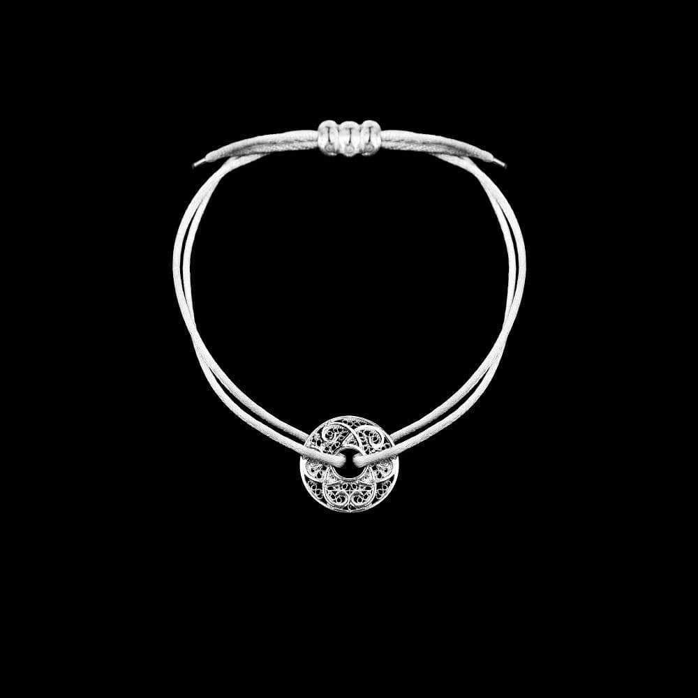 Infinito I Silver and cotton bracelet