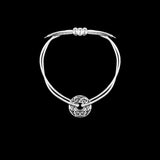 Infinito I Silver and cotton bracelet