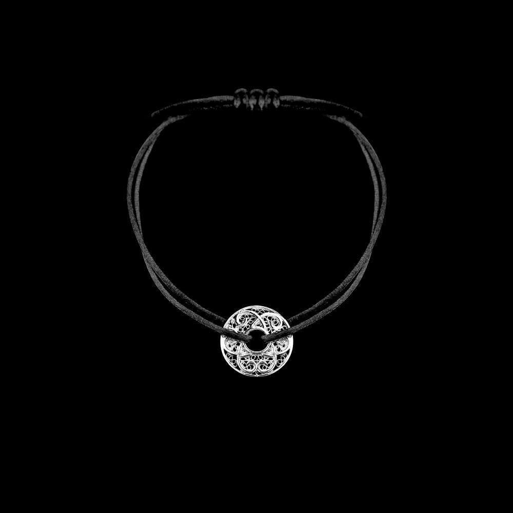 Infinito I Silver and cotton bracelet